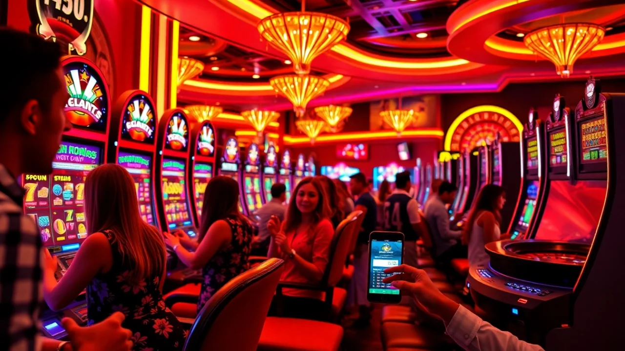 Engage in thrilling gaming experiences with batman138 login amidst a vibrant casino atmosphere filled with excitement.
