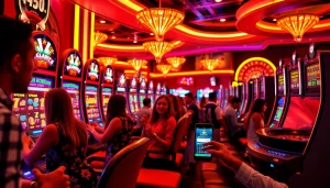 Engage in thrilling gaming experiences with batman138 login amidst a vibrant casino atmosphere filled with excitement.
