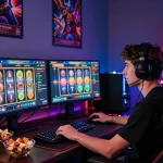 Exciting online gaming experience showcasing slot gacor hari ini with vibrant visuals and focused player engagement.