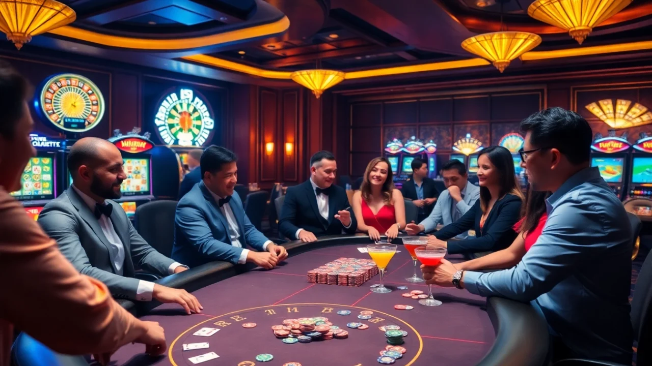 Players enjoy an exciting game at XX88 casino with vibrant tables and professional dealers.