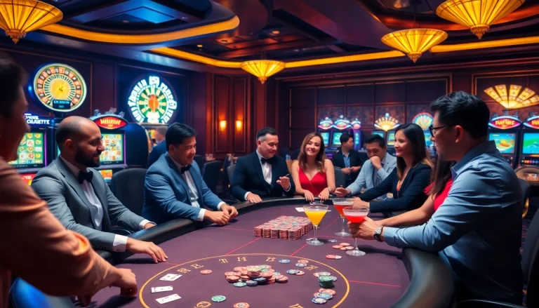 Players enjoy an exciting game at XX88 casino with vibrant tables and professional dealers.