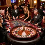 Experience the excitement of roulette gameplay at TR88 casino with players engaged and croupier spinning wheel.