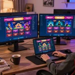 Enjoying an exciting game on OK365's online platform with a cozy home setup.