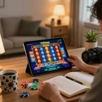 The app 789win offers a vibrant gaming experience on a cozy tablet at home.
