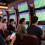 Engaged bettors enjoying Thể Thao MM99 live sports action and mobile betting experience.