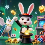Experience magical winnings at ONBET with a dazzling scene of a magician rabbit and playful characters.