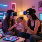 Engaging NSFW AI conversation scene with dynamic interaction features and modern digital settings.