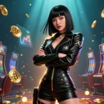 Experience the thrilling hit club with dynamic slot machine action and vibrant casino aesthetics.