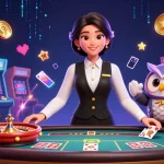 Experience c168 casino excitement with an elegant dealer and vibrant gaming atmosphere.