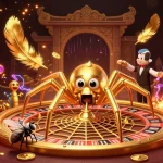 Experience thrilling bets with toto123 login in this vibrant digital casino scene featuring unique characters.