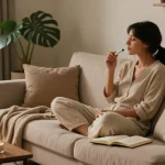 Properloud THC vape pen featured in a cozy wellness scene, promoting relaxation and self-care.