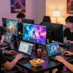 Players engaged in CIKA4D online gaming experience, showcasing excitement and camaraderie.