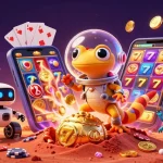 Join the Martian gecko and rover at the golden casino in an exciting slot gacor 777 adventure!