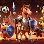 Engage with DEBET's thrilling sports betting adventure featuring vibrant characters and action