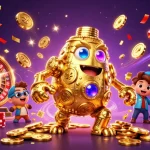 Spin and win with engaging slot 5 ribu action, featuring a golden golem and vibrant casino elements.