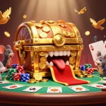 Simplify gambling with loretoschool's vibrant treasure-filled casino illustration, showcasing interactive poker excitement.
