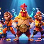 Engage in thrilling casino games at NK88 with dynamic 3D characters and vibrant action elements.