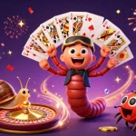 Experience extreme fun at menangclub88 with a lively millipede dealer flanked by a snail high-roller and pill bug excitement!